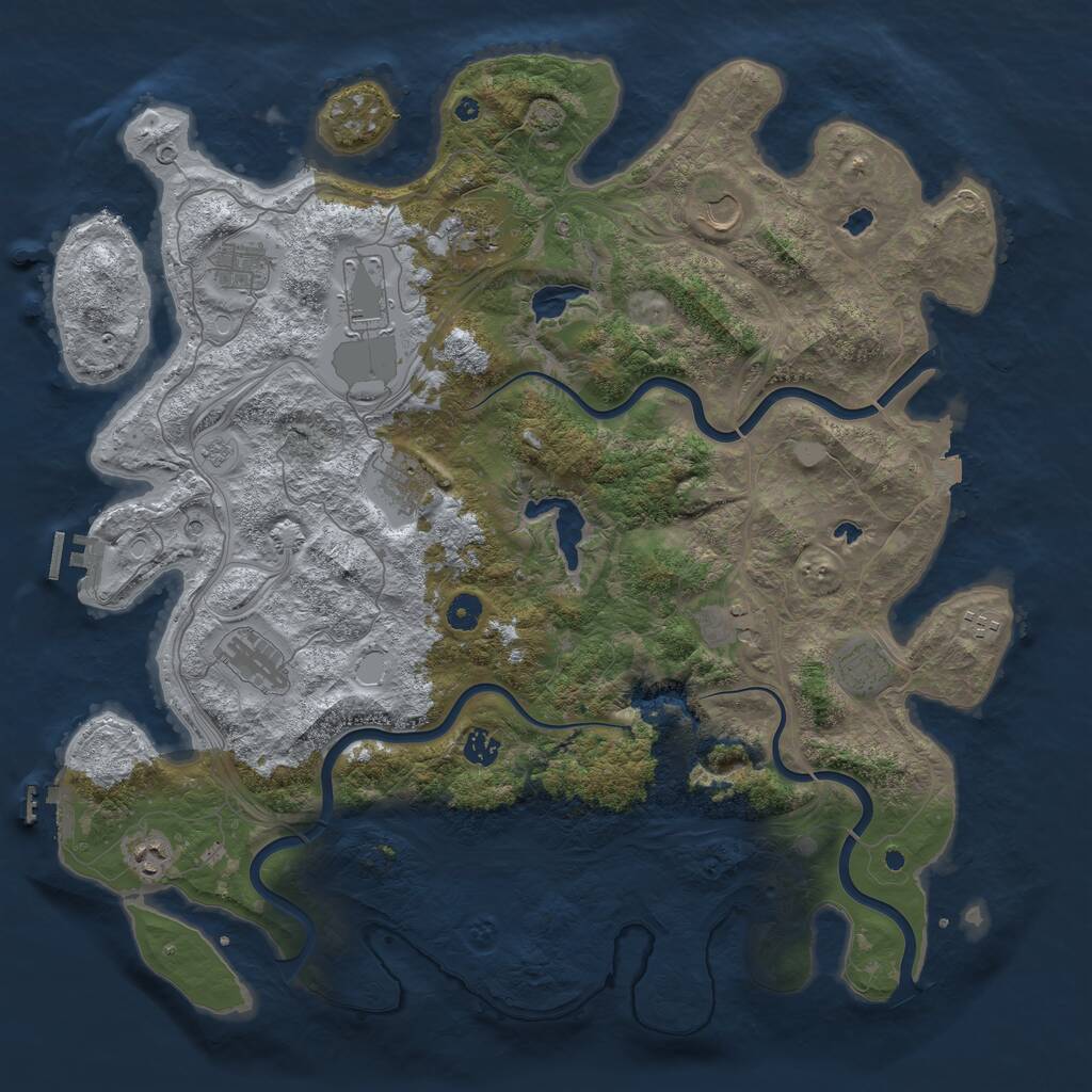 Rust Map: Procedural Map, Size: 4567, Seed: 20240104, 17 Monuments