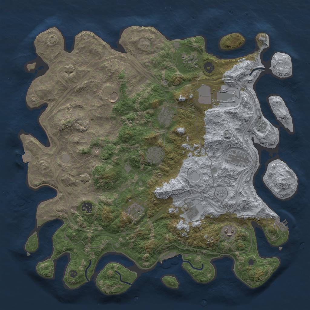 Rust Map: Procedural Map, Size: 4300, Seed: 6969526, 19 Monuments