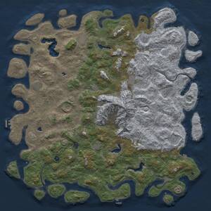 Thumbnail Rust Map: Procedural Map, Size: 6000, Seed: 177206, 17 Monuments