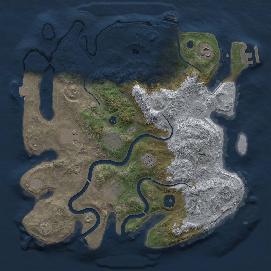 Rust Map: Procedural Map, Size: 3250, Seed: 5032921, 11 Monuments