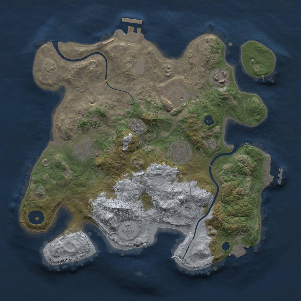 Rust Map: Procedural Map, Size: 3000, Seed: 589093498, 11 Monuments