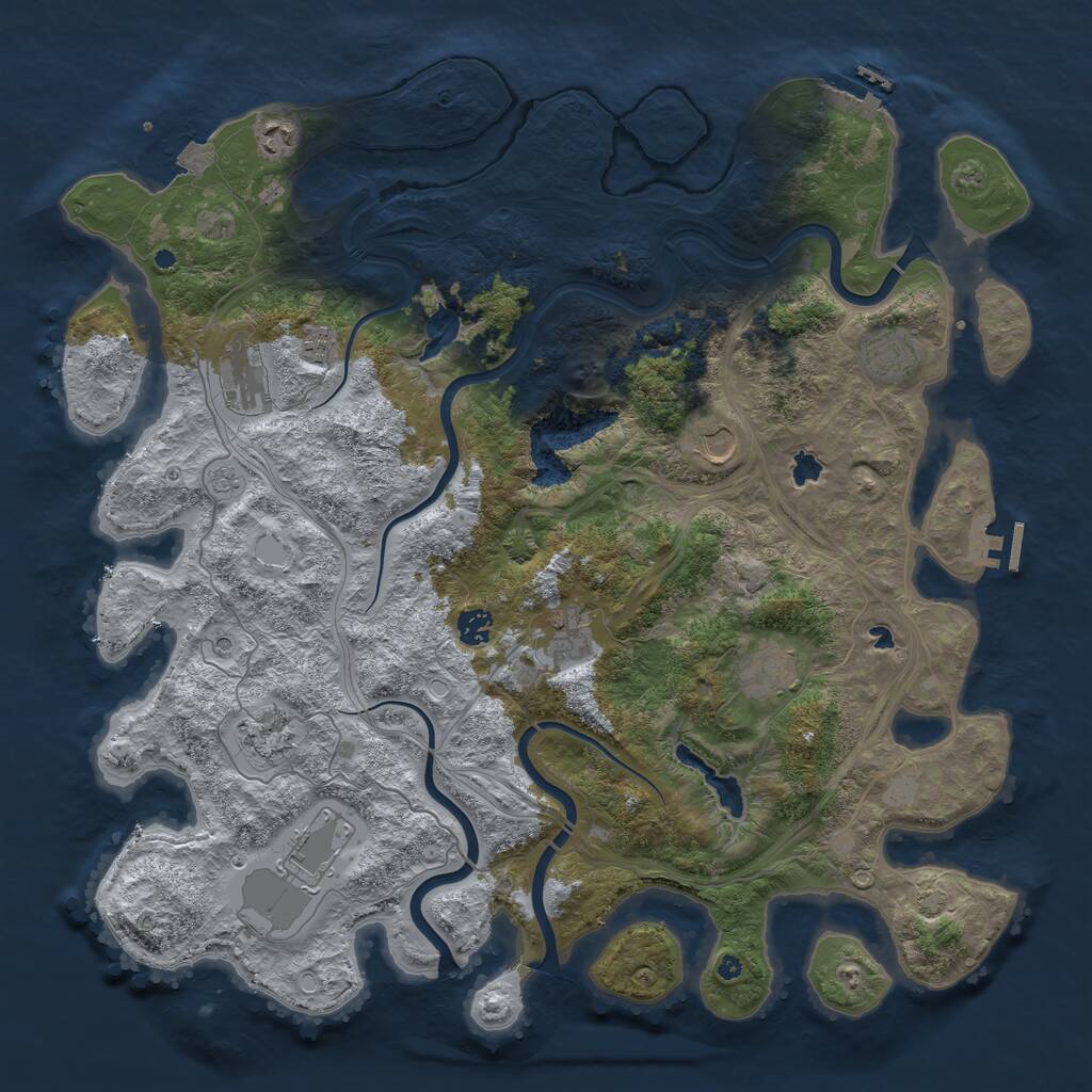 Rust Map: Procedural Map, Size: 4500, Seed: 35293409, 16 Monuments