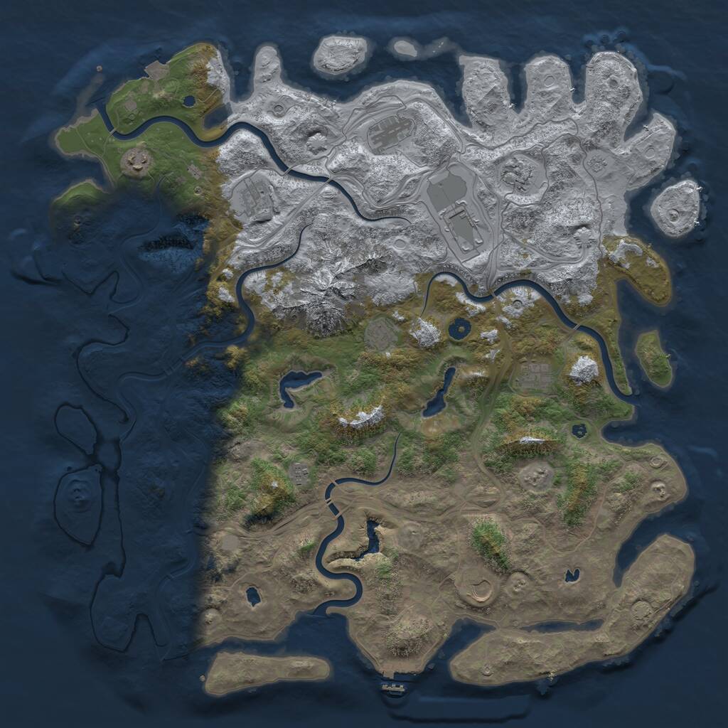 Rust Map: Procedural Map, Size: 5000, Seed: 1856472155, 15 Monuments