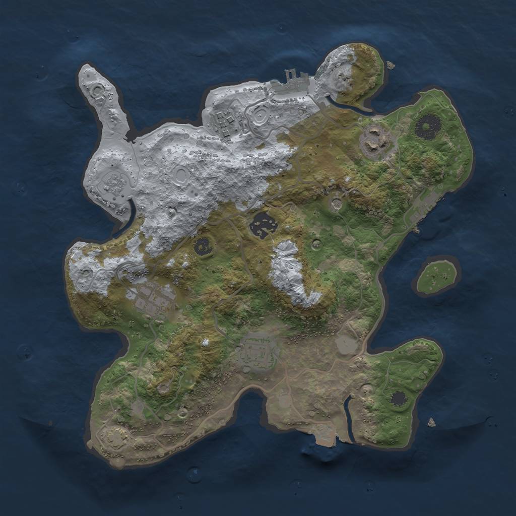 Rust Map: Procedural Map, Size: 3000, Seed: 25615, 13 Monuments