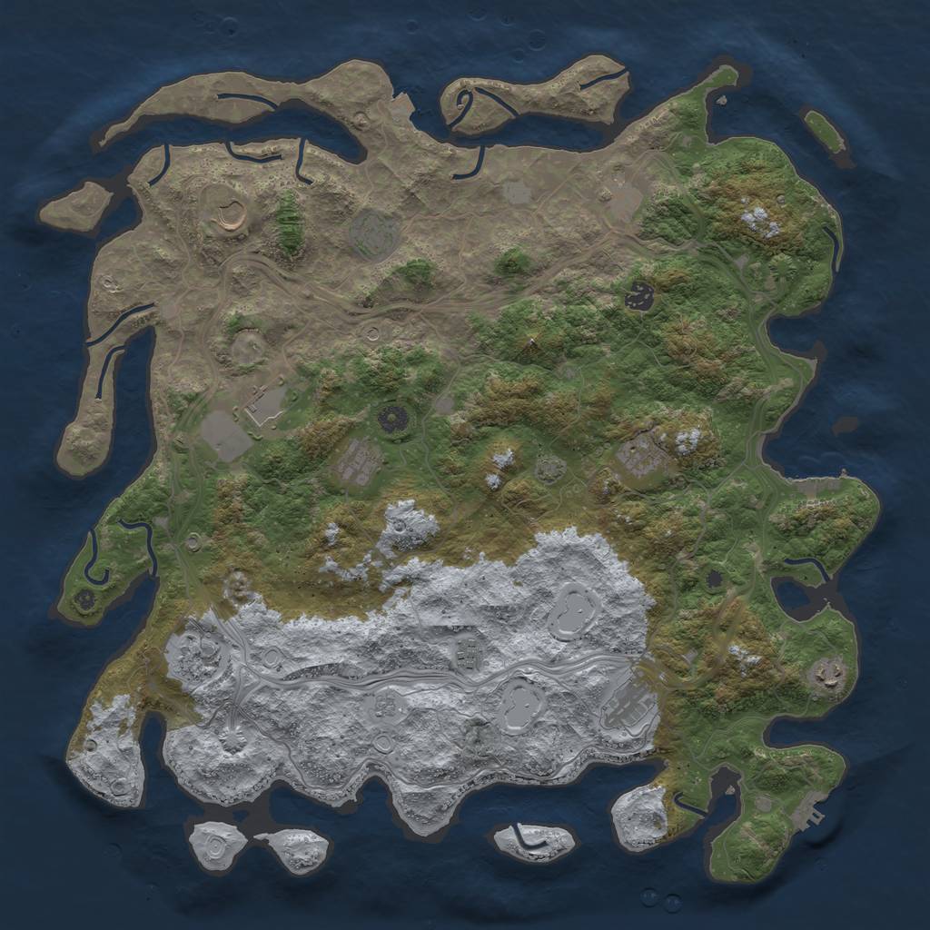 Rust Map: Procedural Map, Size: 4750, Seed: 630939095, 19 Monuments