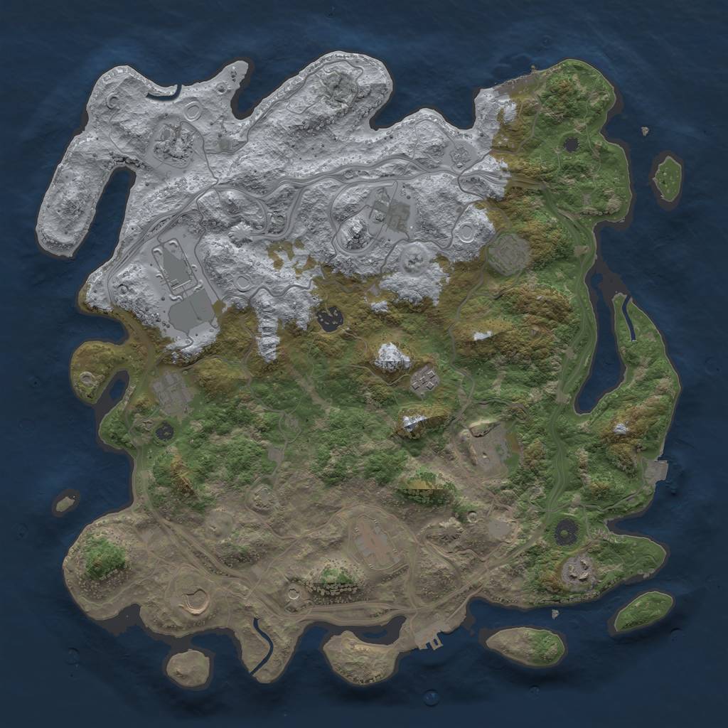 Rust Map: Procedural Map, Size: 4250, Seed: 808775930, 19 Monuments