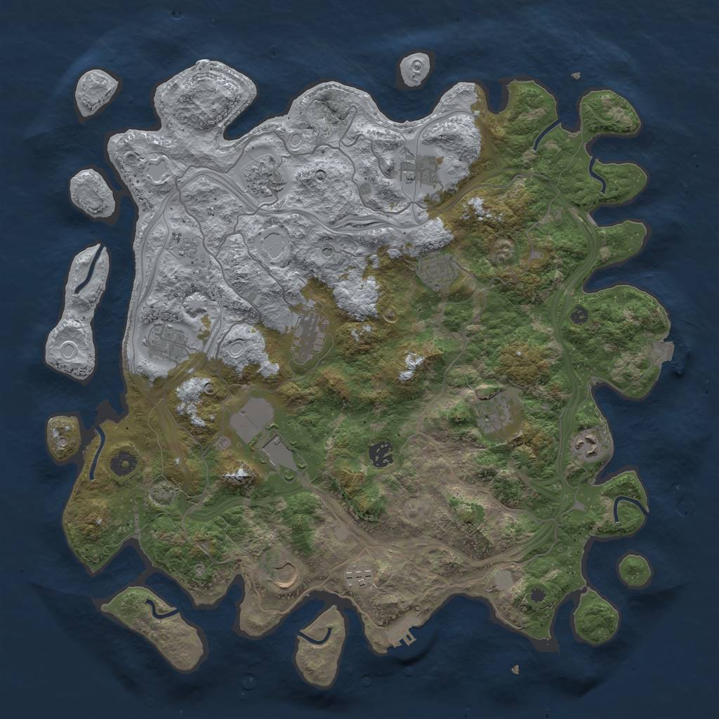 Rust Map: Procedural Map, Size: 4250, Seed: 2004530254, 18 Monuments