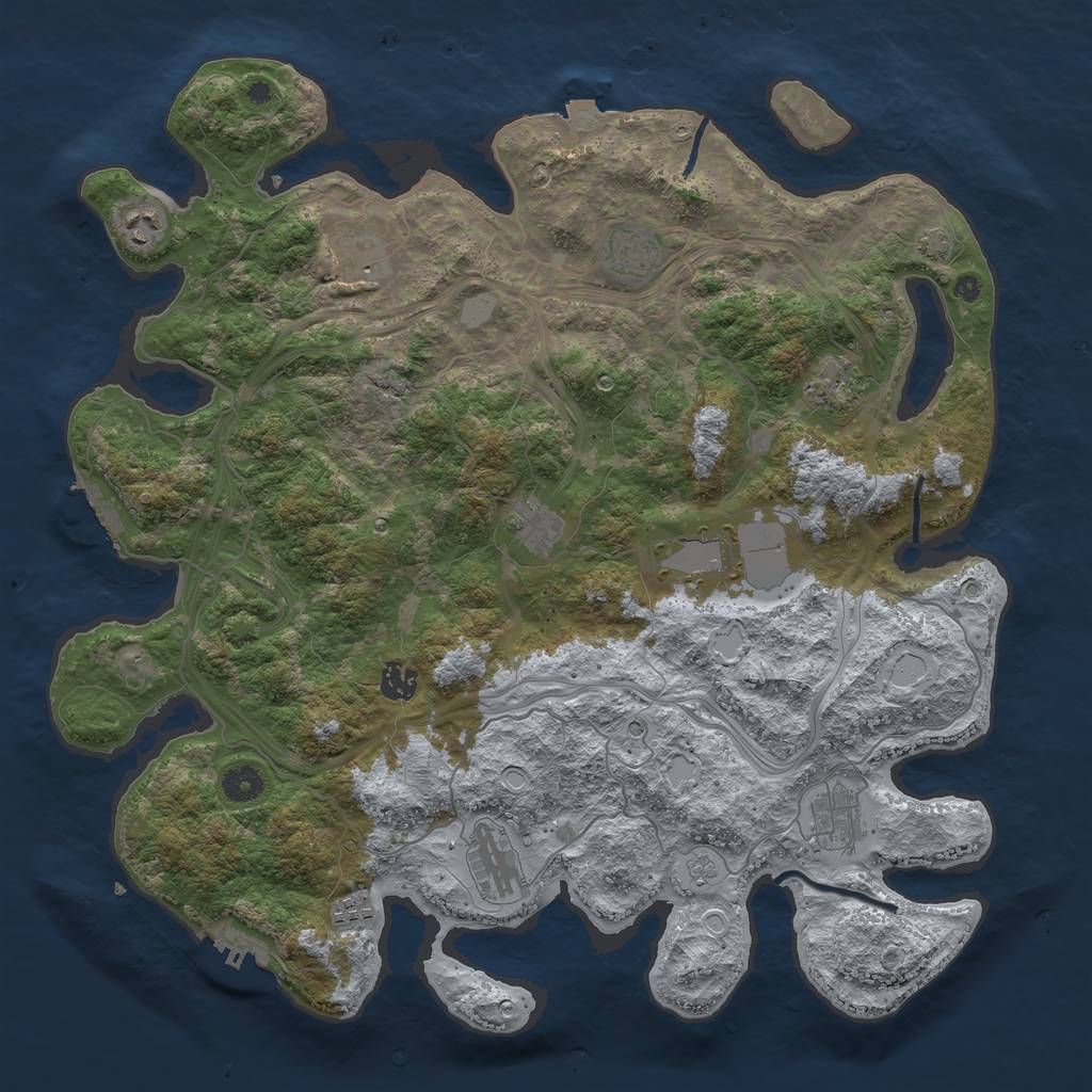 Rust Map: Procedural Map, Size: 4250, Seed: 3435, 18 Monuments