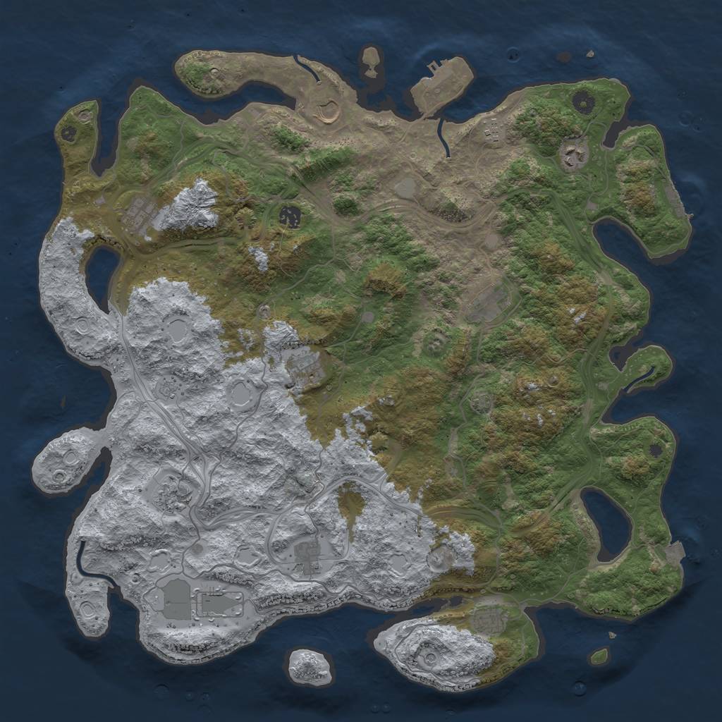 Rust Map: Procedural Map, Size: 4750, Seed: 1828667844, 19 Monuments