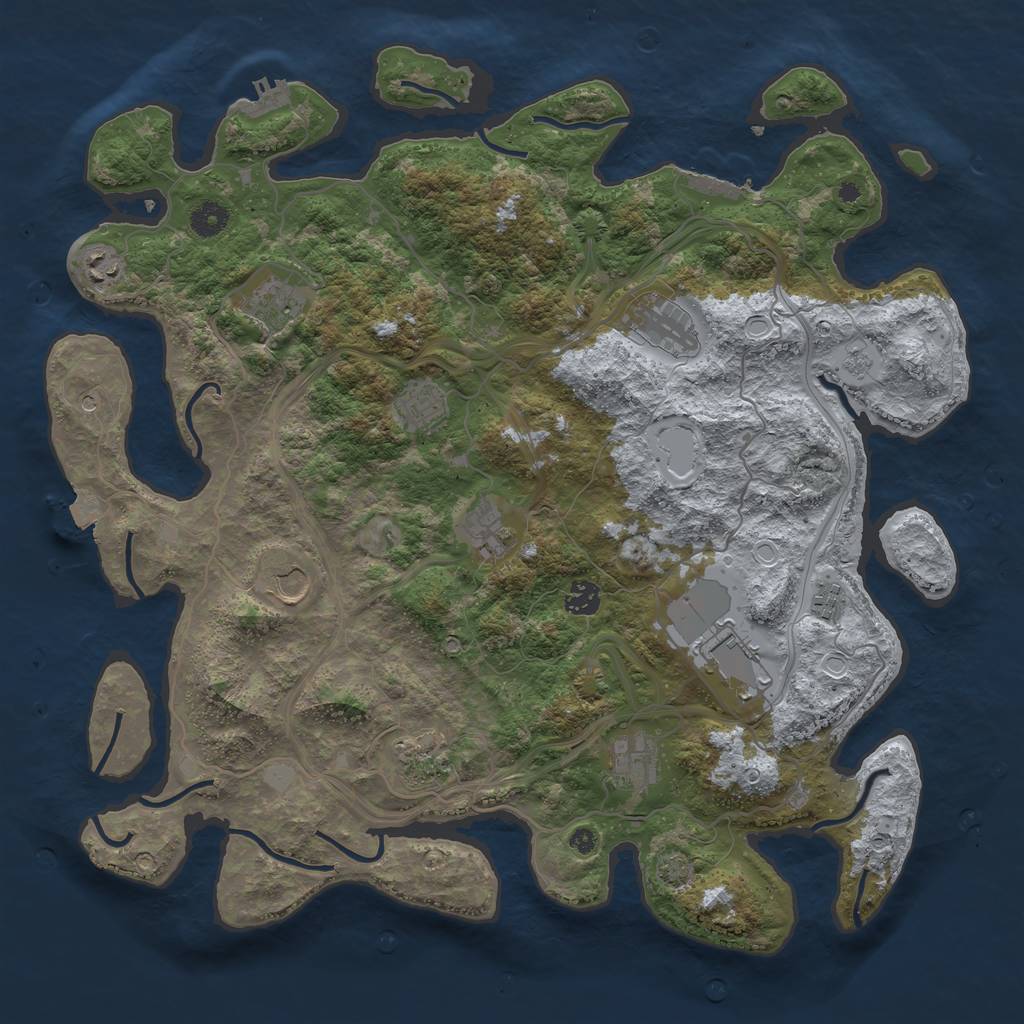 Rust Map: Procedural Map, Size: 4250, Seed: 1558898217, 19 Monuments