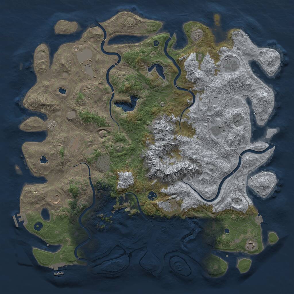 Rust Map: Procedural Map, Size: 5000, Seed: 4902074, 17 Monuments