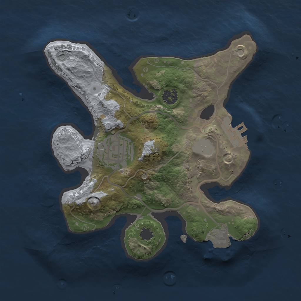 Rust Map: Procedural Map, Size: 2000, Seed: 727857839, 5 Monuments