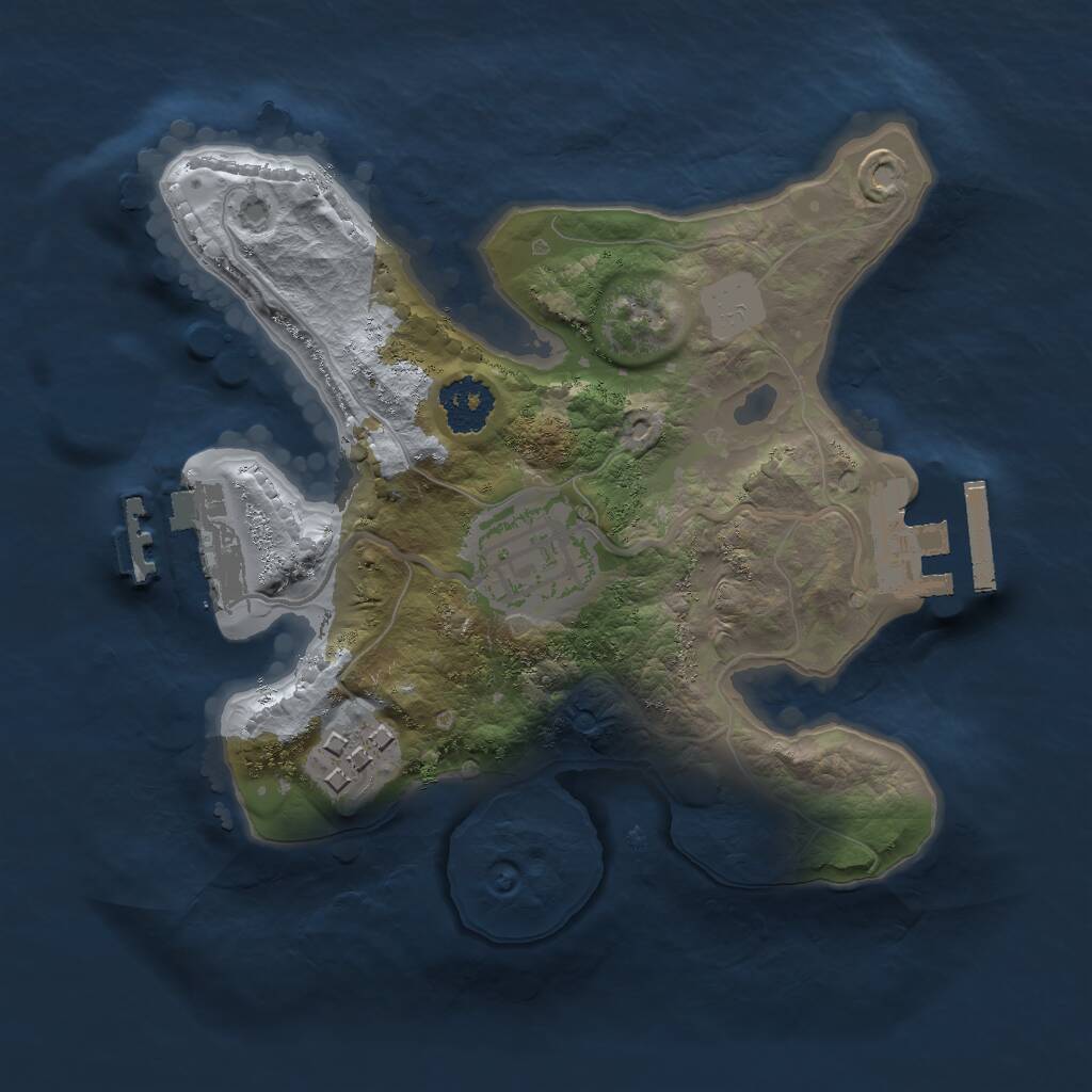 Rust Map: Procedural Map, Size: 2000, Seed: 727857839, 5 Monuments