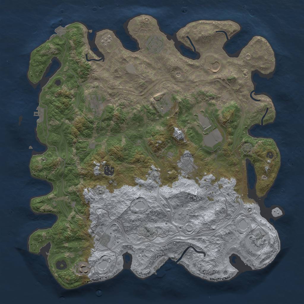 Rust Map: Procedural Map, Size: 4250, Seed: 1339100553, 19 Monuments