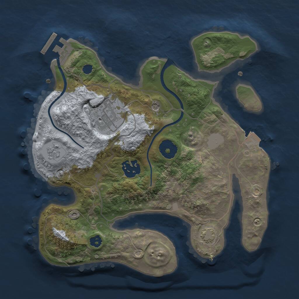 Rust Map: Procedural Map, Size: 2500, Seed: 1117982731, 7 Monuments