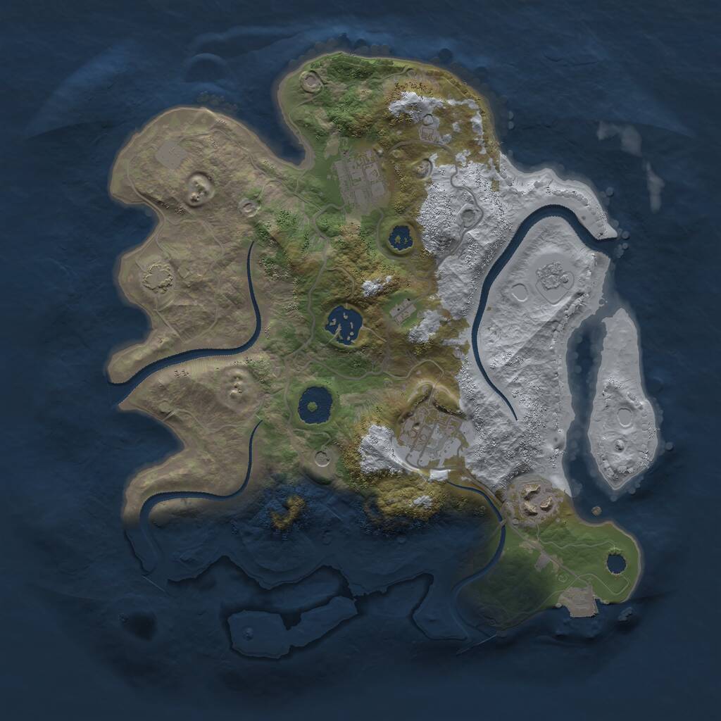 Rust Map: Procedural Map, Size: 3000, Seed: 14903, 8 Monuments
