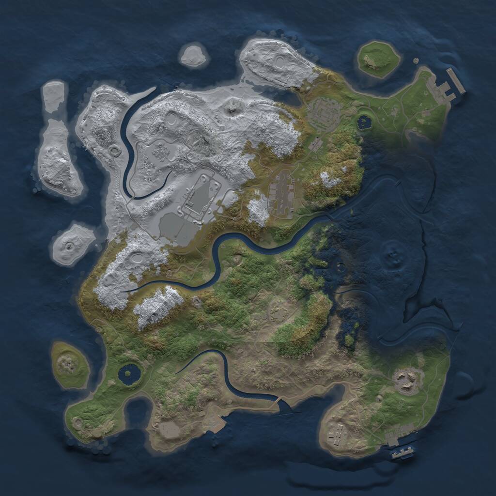 Rust Map: Procedural Map, Size: 3500, Seed: 97195901, 11 Monuments