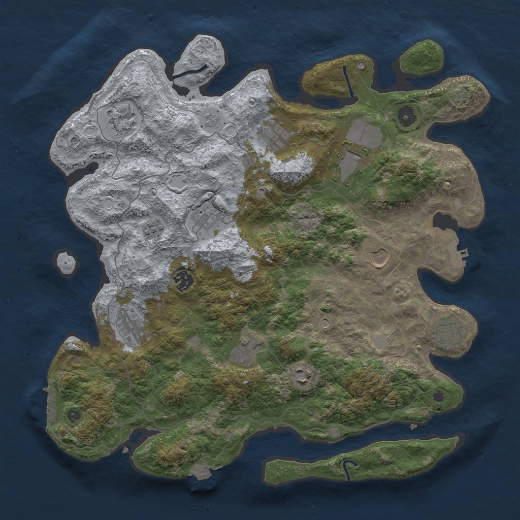 Rust Map: Procedural Map, Size: 4000, Seed: 538019532, 19 Monuments