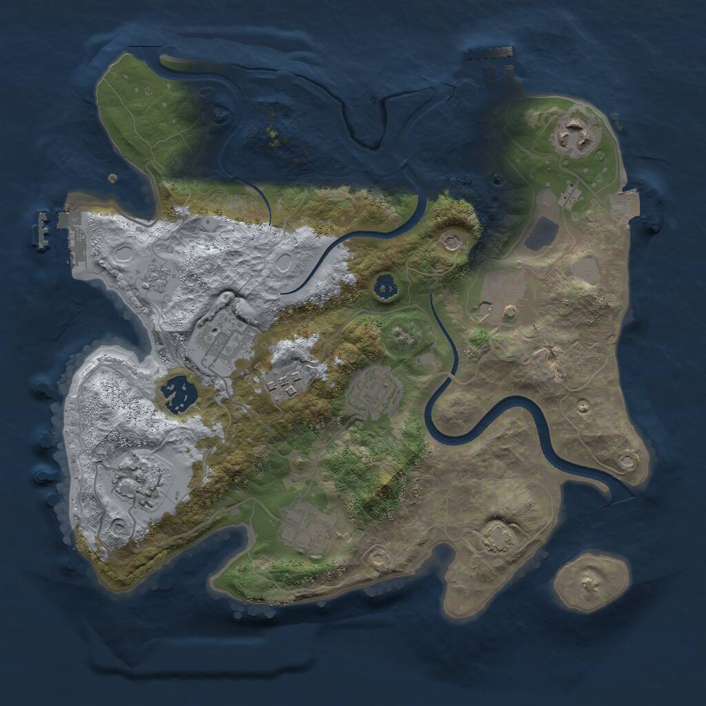 Rust Map: Procedural Map, Size: 3000, Seed: 1748690, 14 Monuments