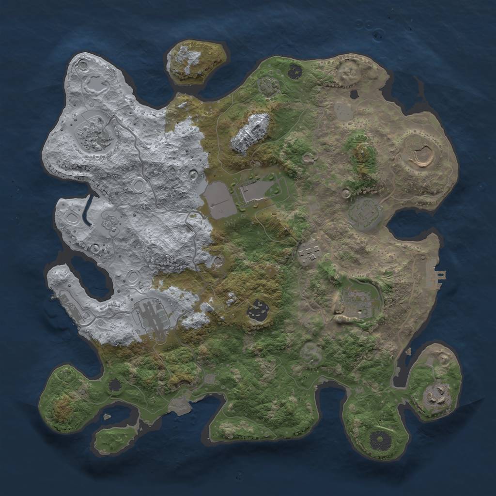Rust Map: Procedural Map, Size: 3500, Seed: 1428982248, 17 Monuments