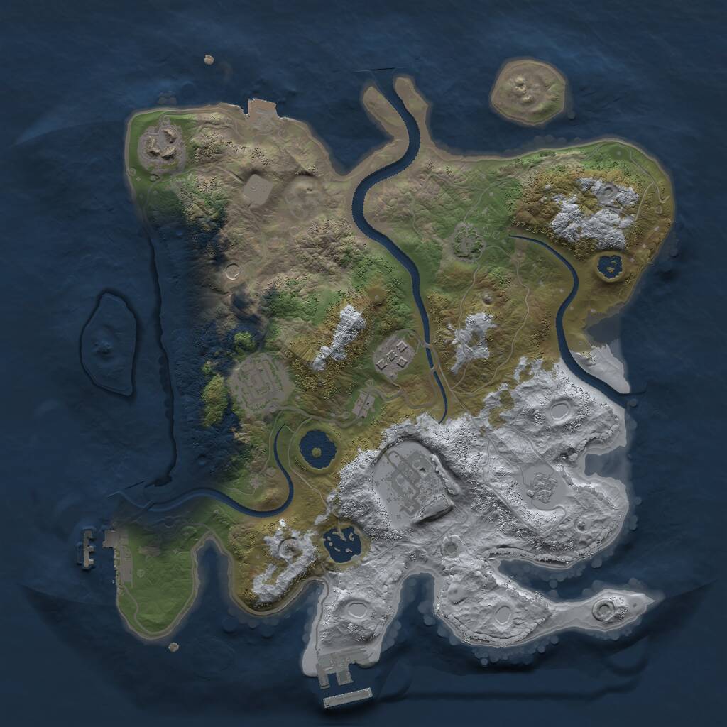 Rust Map: Procedural Map, Size: 3000, Seed: 5432678, 11 Monuments