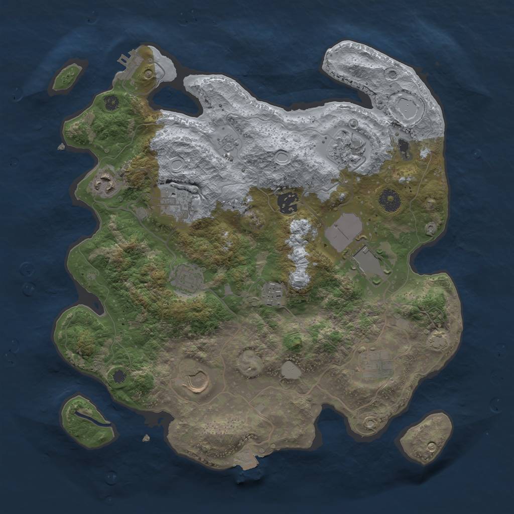 Rust Map: Procedural Map, Size: 3500, Seed: 1103330790, 15 Monuments