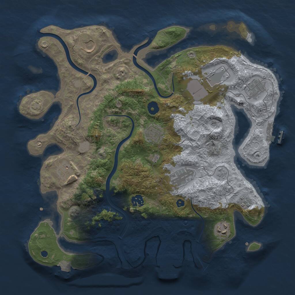 Rust Map: Procedural Map, Size: 3600, Seed: 63, 15 Monuments