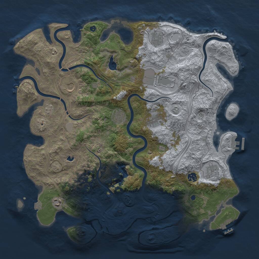 Rust Map: Procedural Map, Size: 4250, Seed: 102384525, 16 Monuments