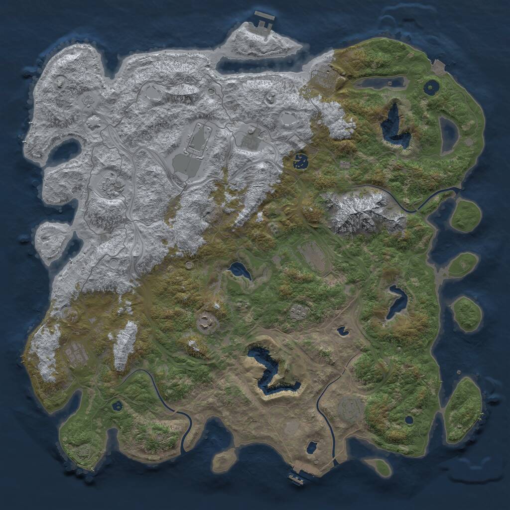 Rust Map: Procedural Map, Size: 5000, Seed: 1580981036, 16 Monuments