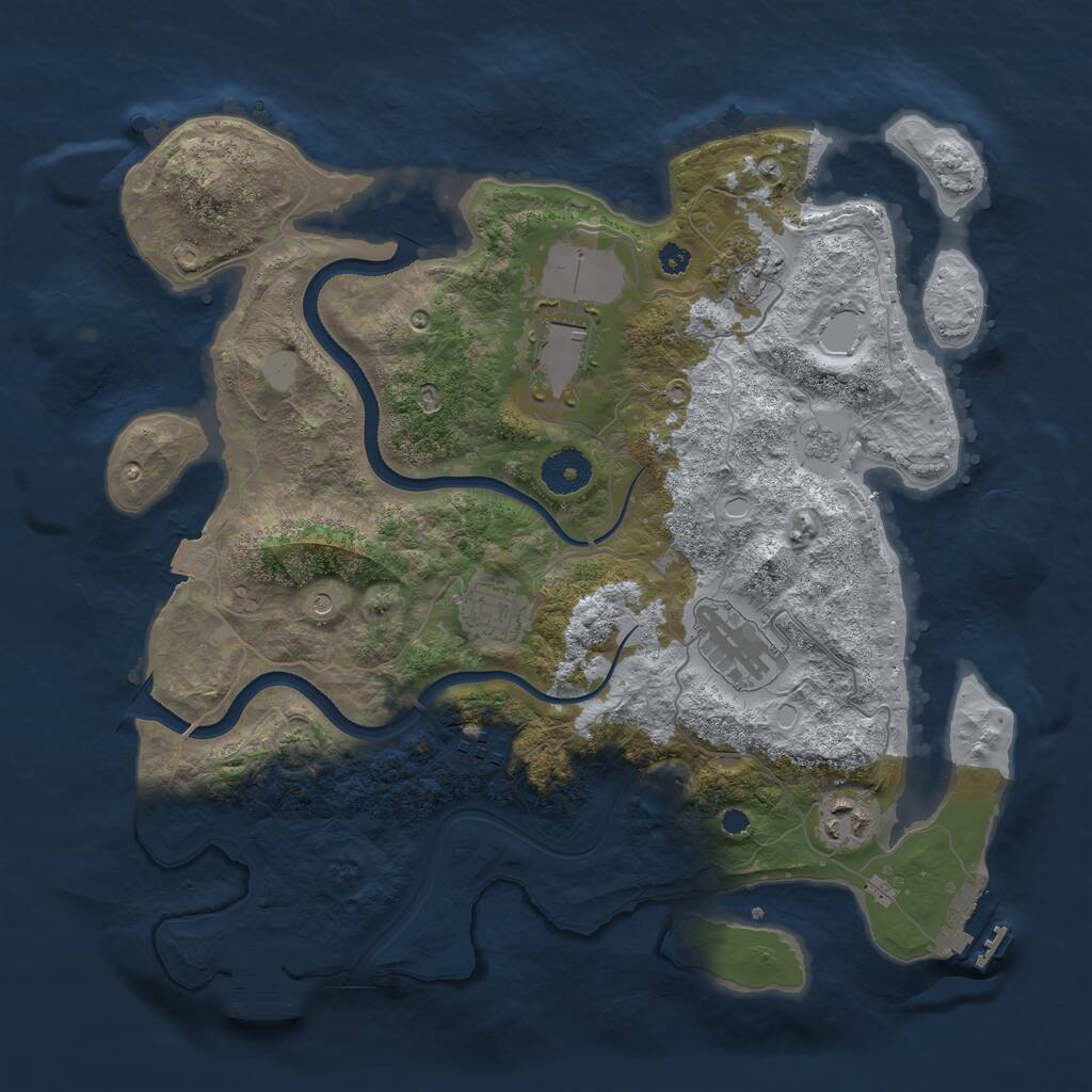 Rust Map: Procedural Map, Size: 3500, Seed: 1712765082, 12 Monuments