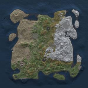 Thumbnail Rust Map: Procedural Map, Size: 3500, Seed: 1712765082, 14 Monuments