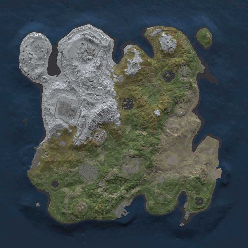 Rust Map: Procedural Map, Size: 3000, Seed: 15624, 14 Monuments