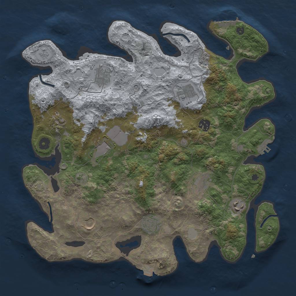 Rust Map: Procedural Map, Size: 3750, Seed: 5432, 18 Monuments