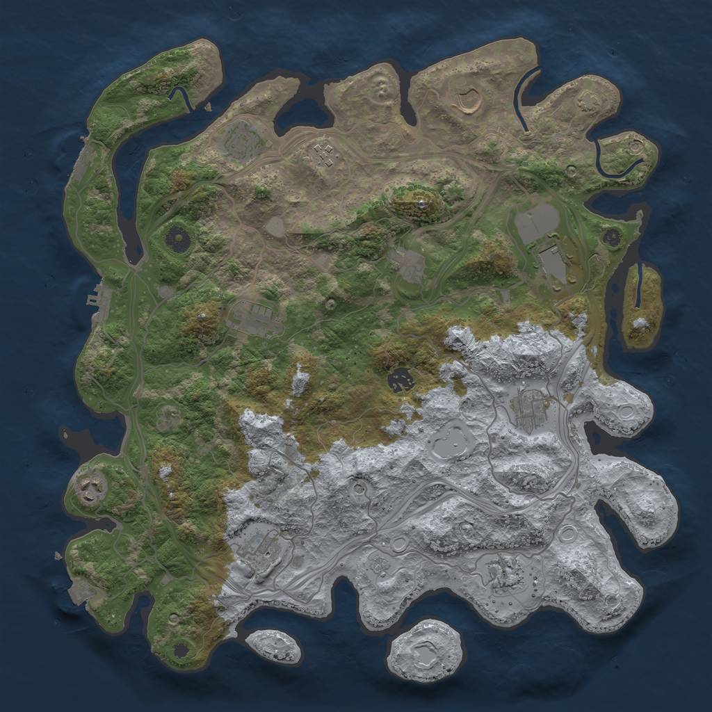 Rust Map: Procedural Map, Size: 4250, Seed: 449626108, 19 Monuments