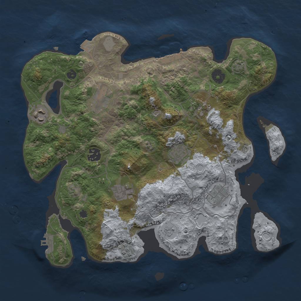 Rust Map: Procedural Map, Size: 3300, Seed: 1397324519, 16 Monuments
