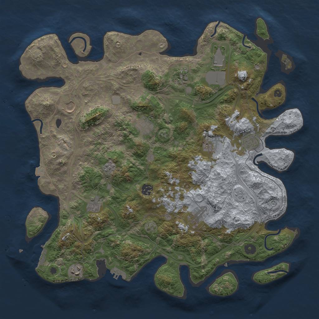 Rust Map: Procedural Map, Size: 4250, Seed: 9527, 19 Monuments