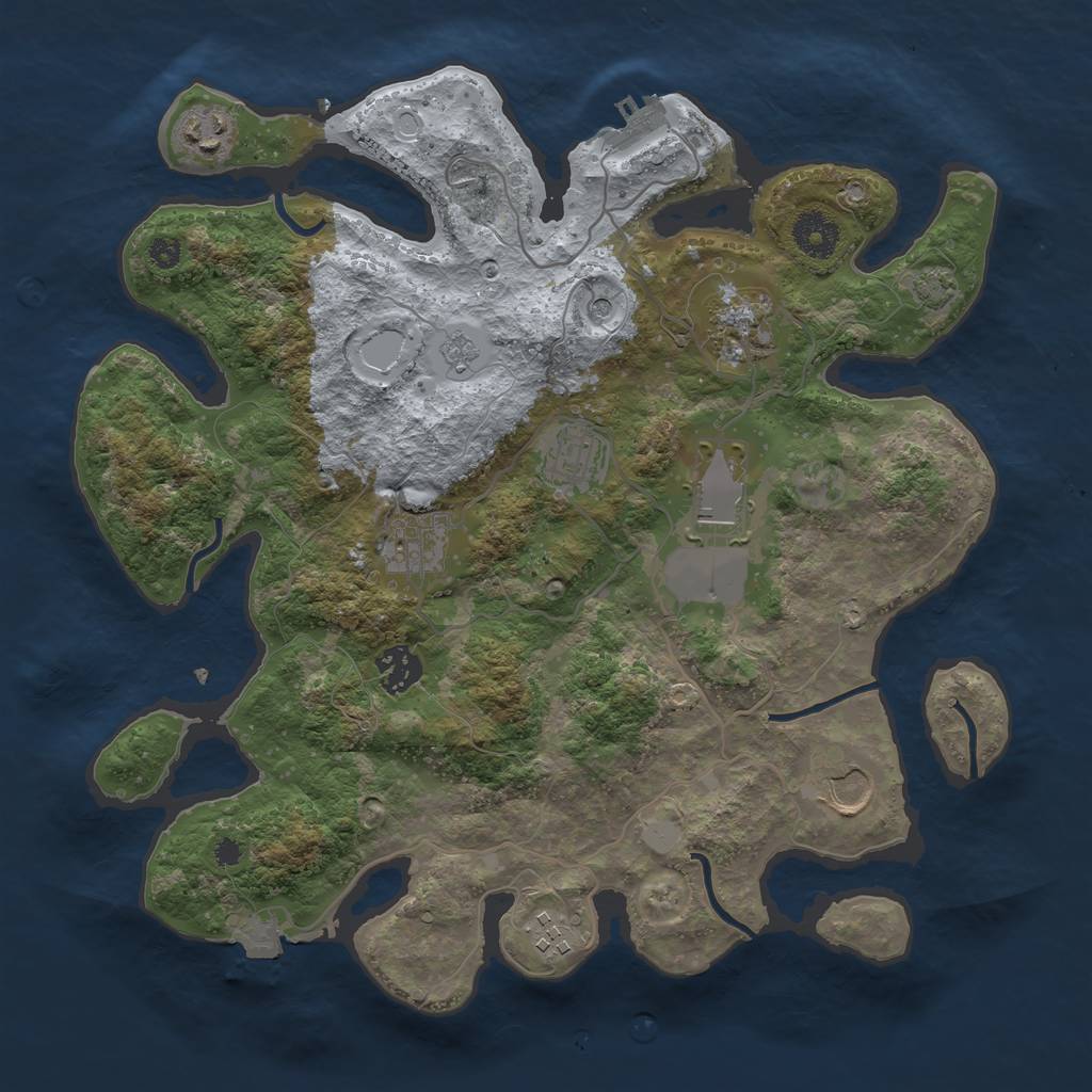 Rust Map: Procedural Map, Size: 3500, Seed: 135247093, 15 Monuments