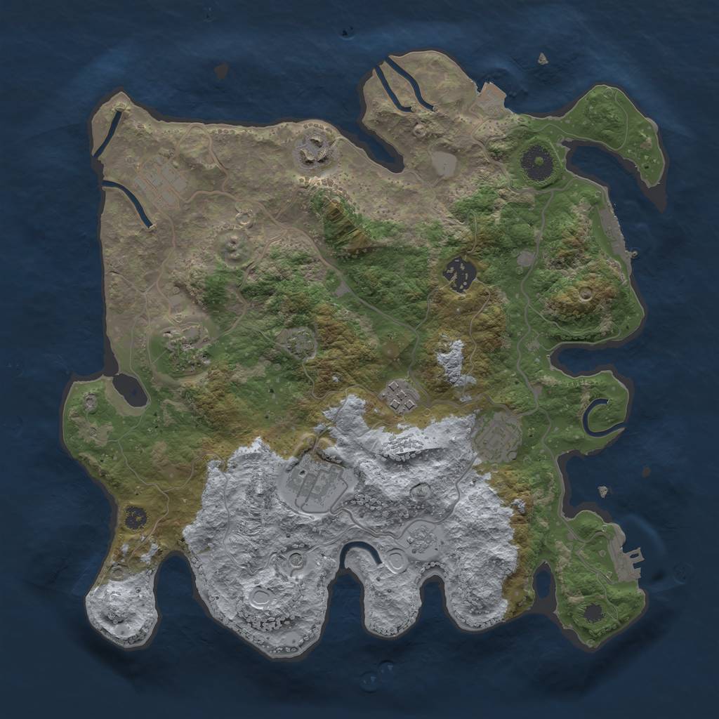 Rust Map: Procedural Map, Size: 3300, Seed: 1525930199, 15 Monuments