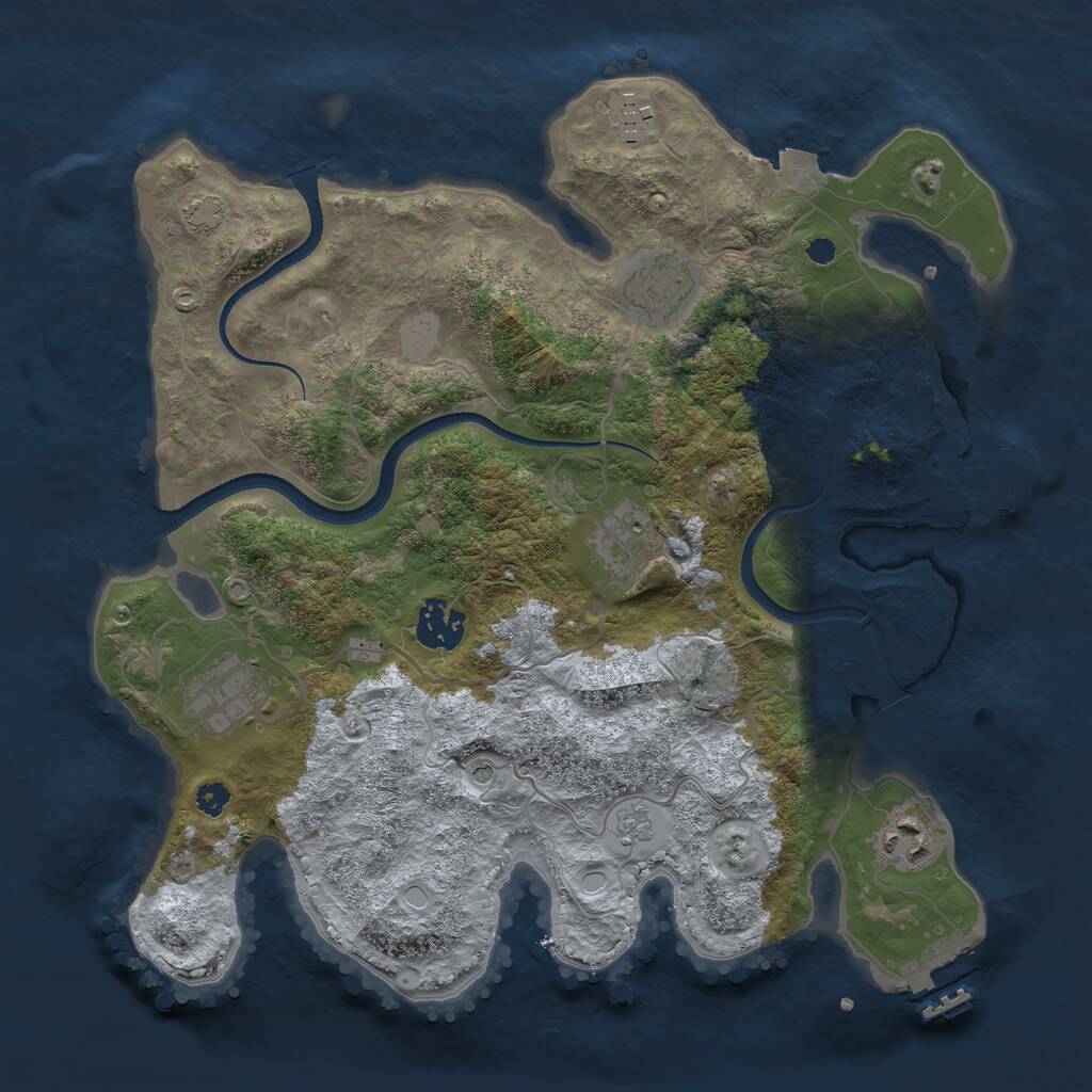 Rust Map: Procedural Map, Size: 3300, Seed: 1525930199, 12 Monuments