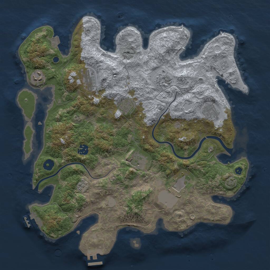 Rust Map: Procedural Map, Size: 3750, Seed: 230186802, 15 Monuments