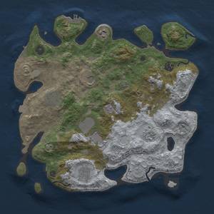 Thumbnail Rust Map: Procedural Map, Size: 3500, Seed: 88599760, 16 Monuments