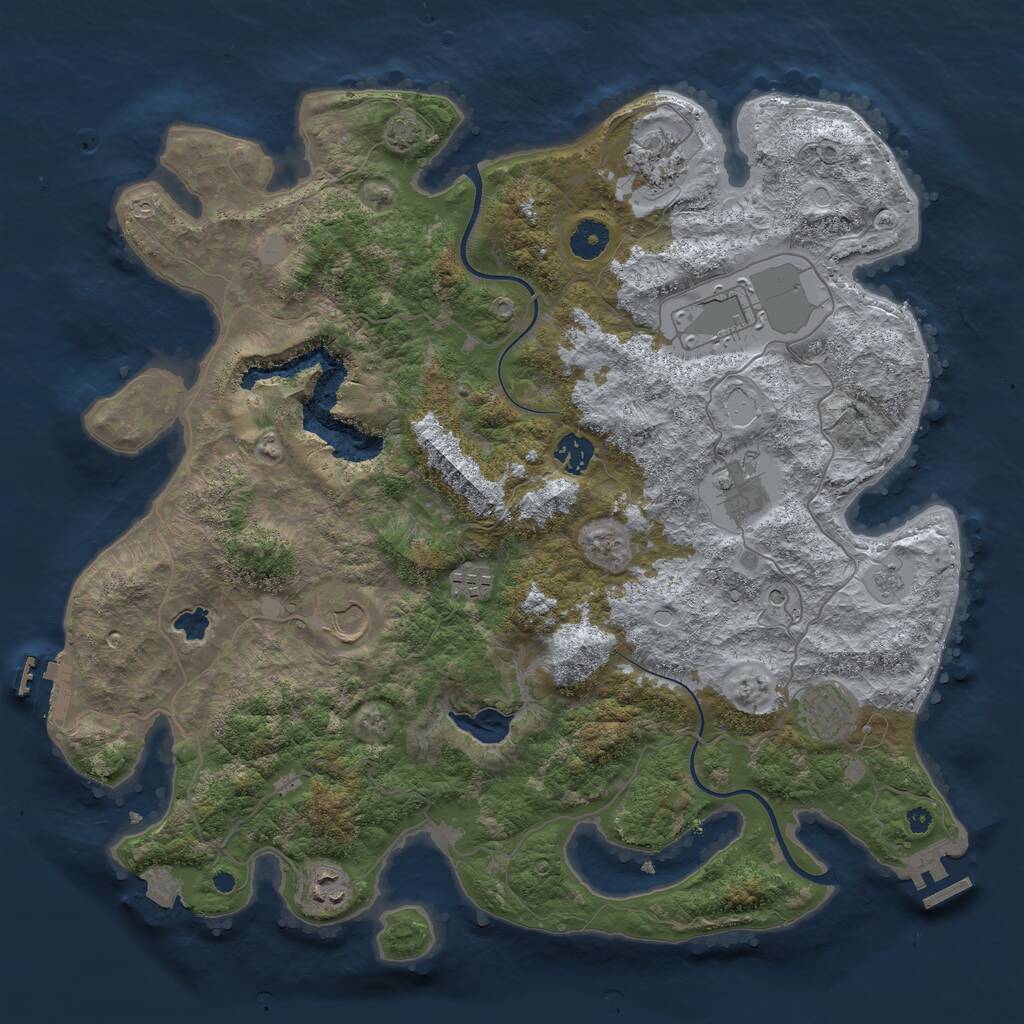 Rust Map: Procedural Map, Size: 4000, Seed: 383575379, 14 Monuments