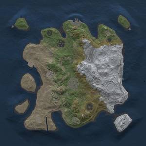 Thumbnail Rust Map: Procedural Map, Size: 3000, Seed: 734501, 13 Monuments
