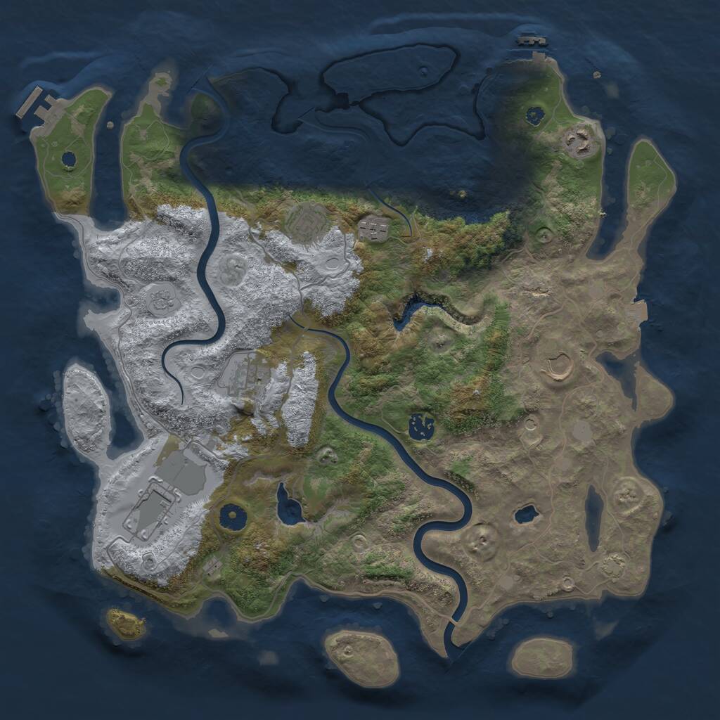 Rust Map: Procedural Map, Size: 4000, Seed: 9512731, 13 Monuments