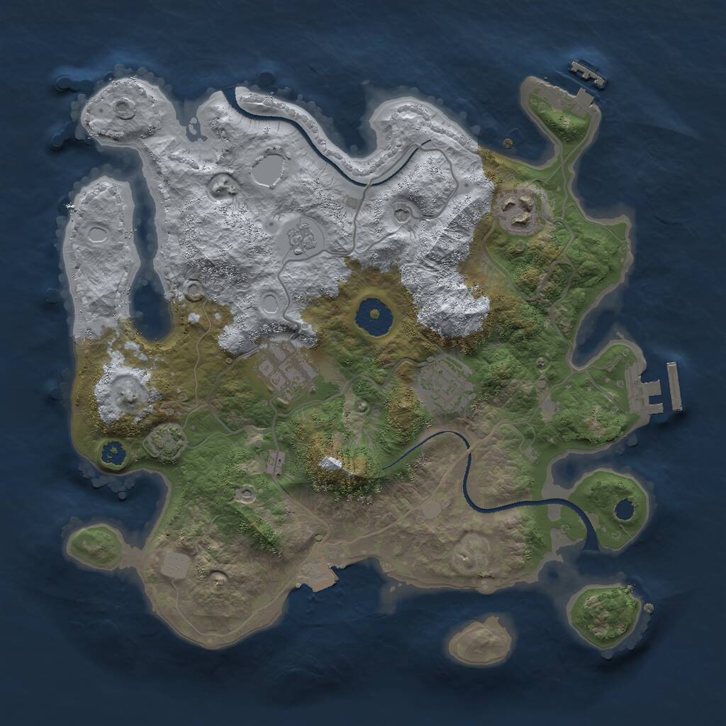 Rust Map: Procedural Map, Size: 3000, Seed: 98100513, 9 Monuments