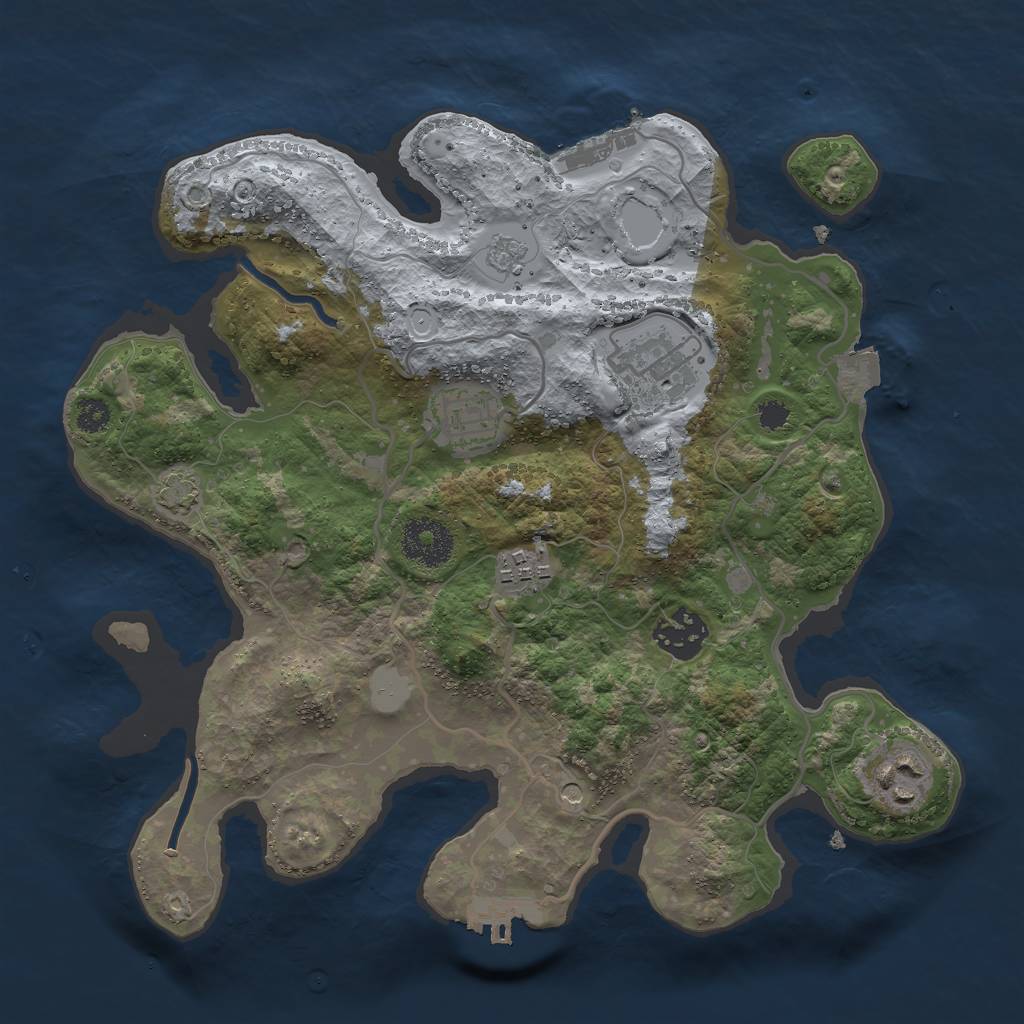 Rust Map: Procedural Map, Size: 3000, Seed: 8335, 13 Monuments