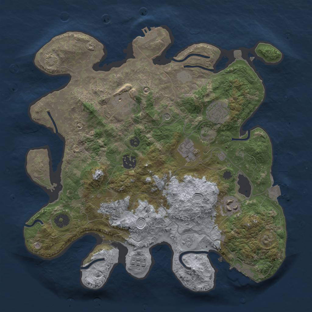 Rust Map: Procedural Map, Size: 3250, Seed: 1954309035, 15 Monuments
