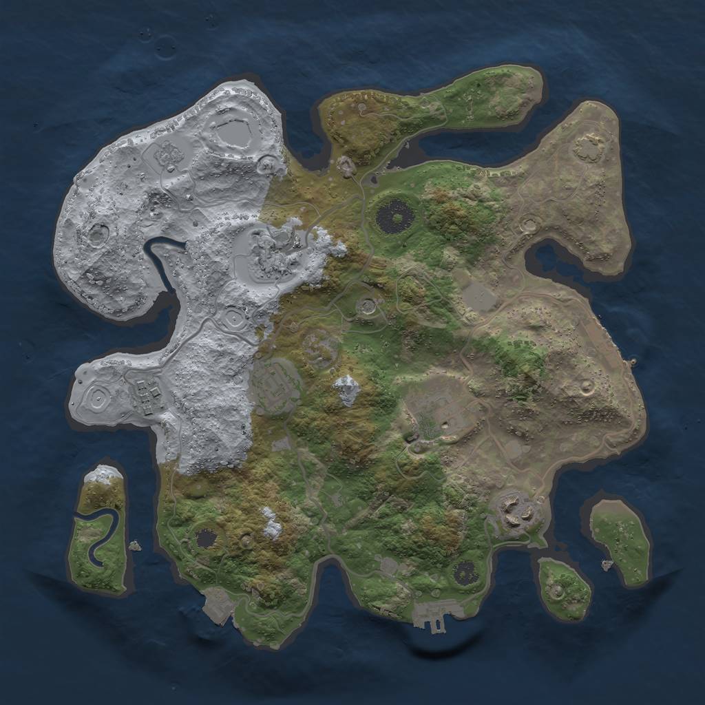 Rust Map: Procedural Map, Size: 3000, Seed: 2397518, 13 Monuments