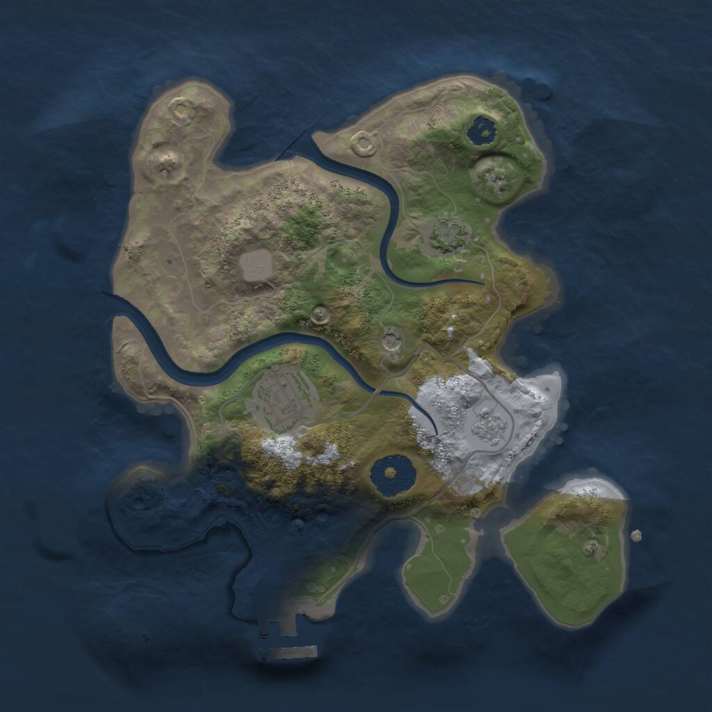 Rust Map: Procedural Map, Size: 2500, Seed: 857940572, 6 Monuments