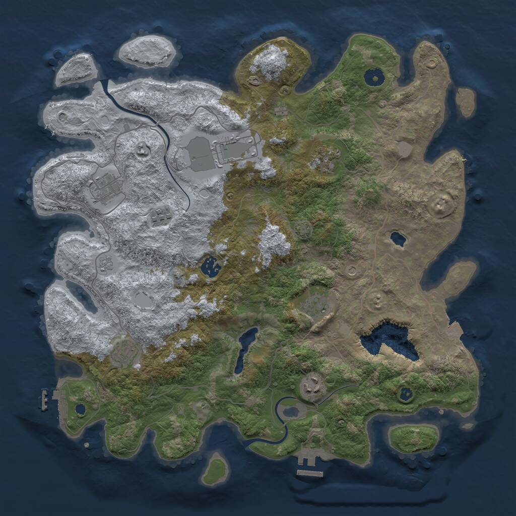 Rust Map: Procedural Map, Size: 4000, Seed: 573474819, 14 Monuments